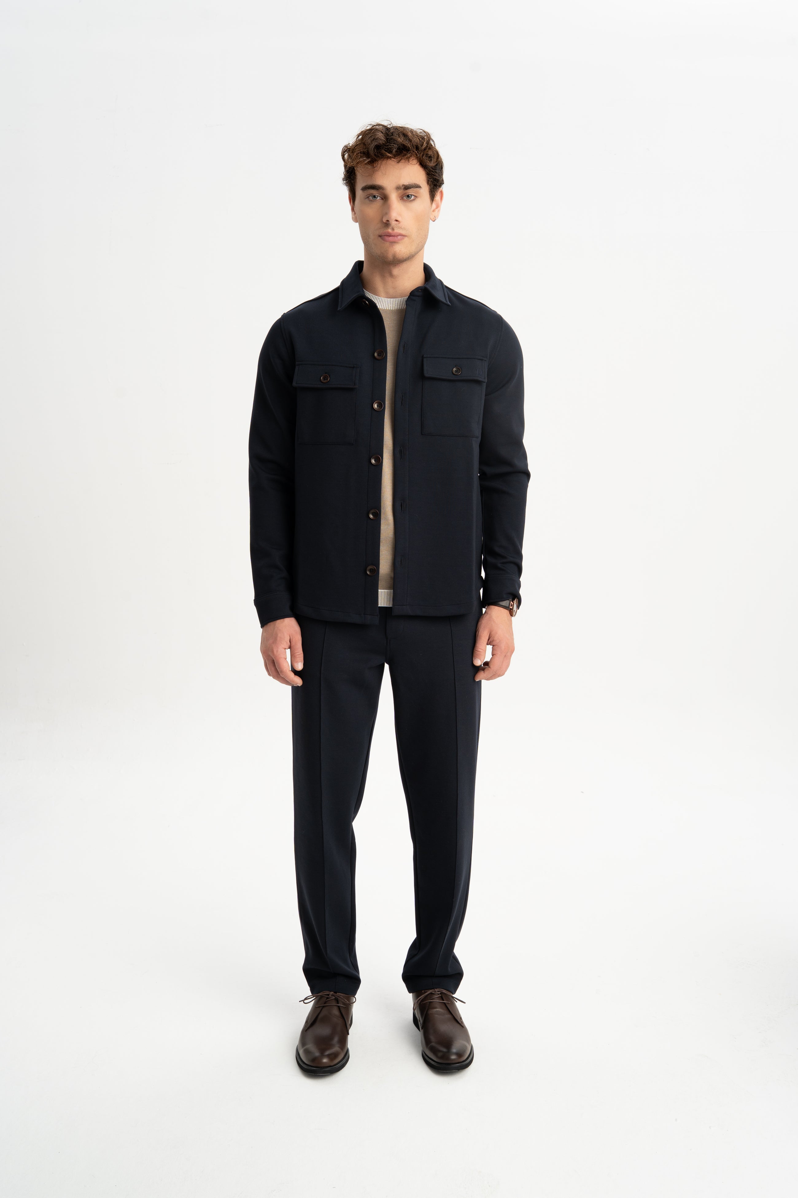 ETİLİ Lacivert Örme Gömlek