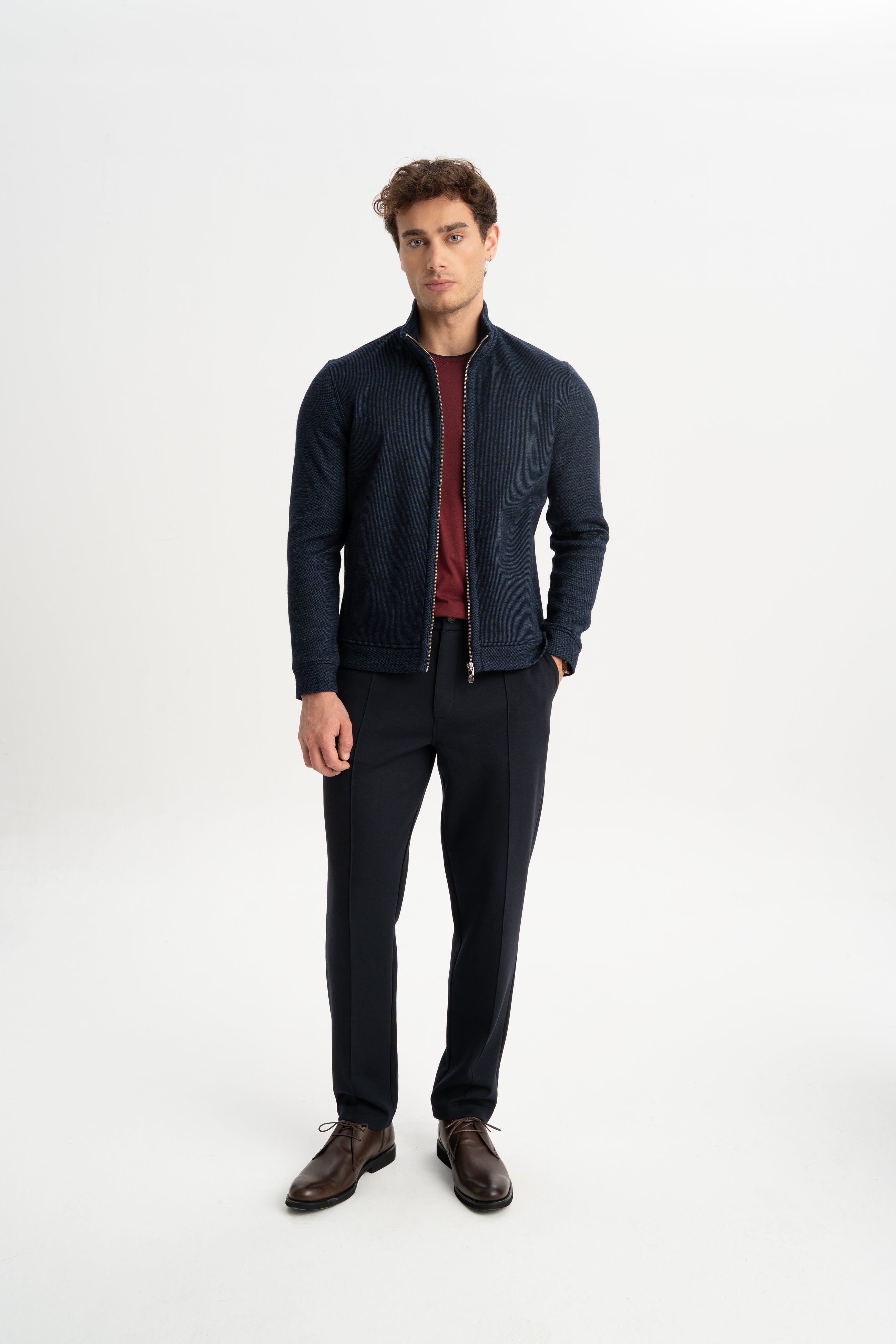 ARIKLI Yün Karışımlı Fermuarlı Hırka