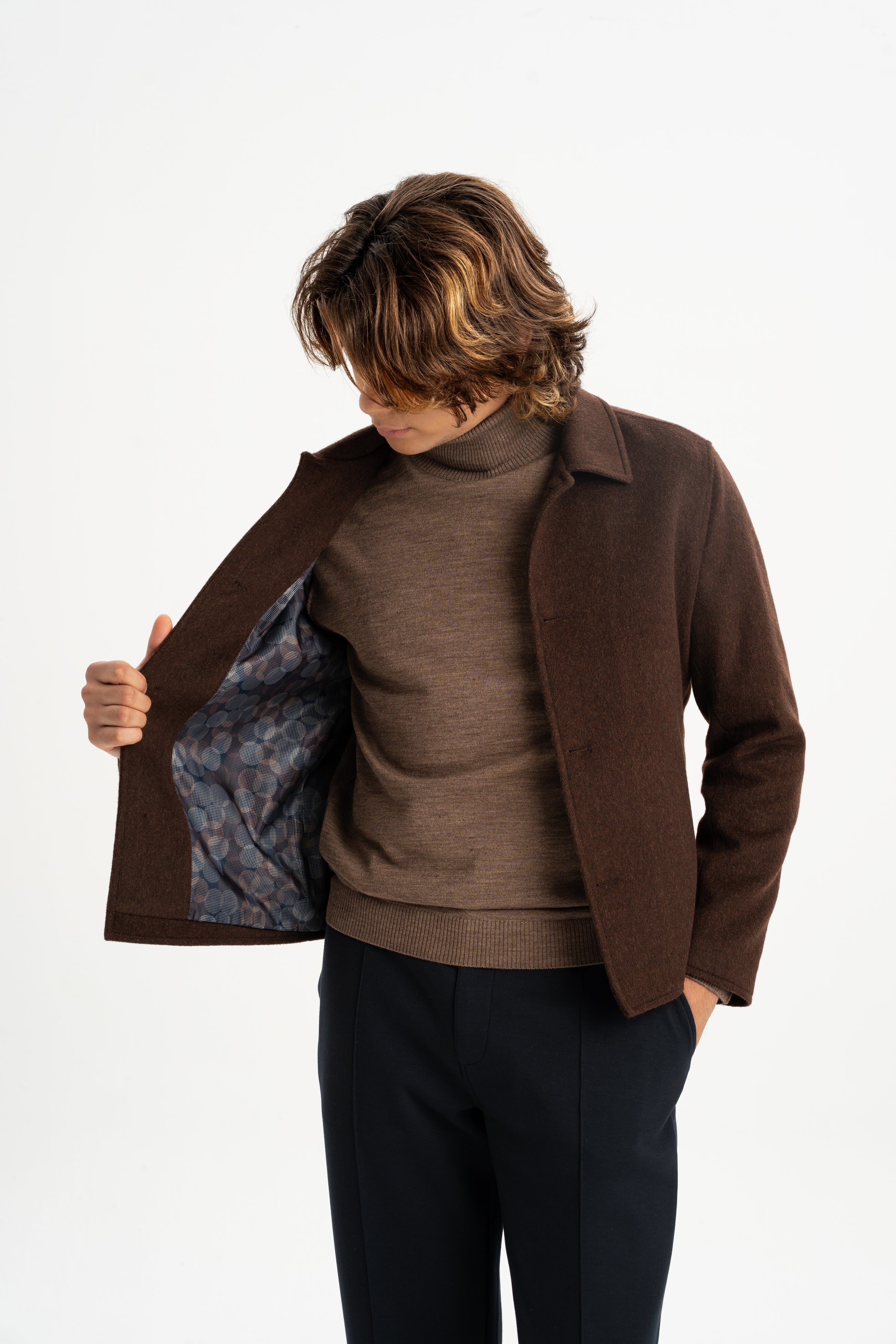 KOCAKÖY Kahve Yünlü Astarlı Ceket