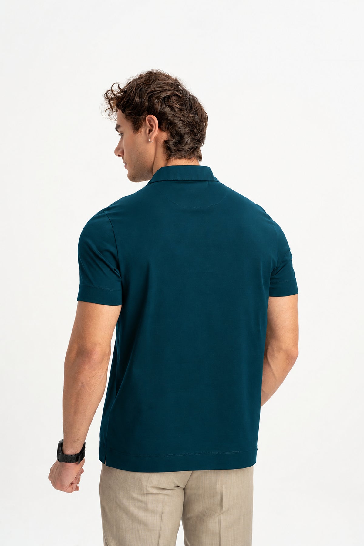 MİSVAK Koyu Petrol Merserize Kısa Kollu Polo Shirt