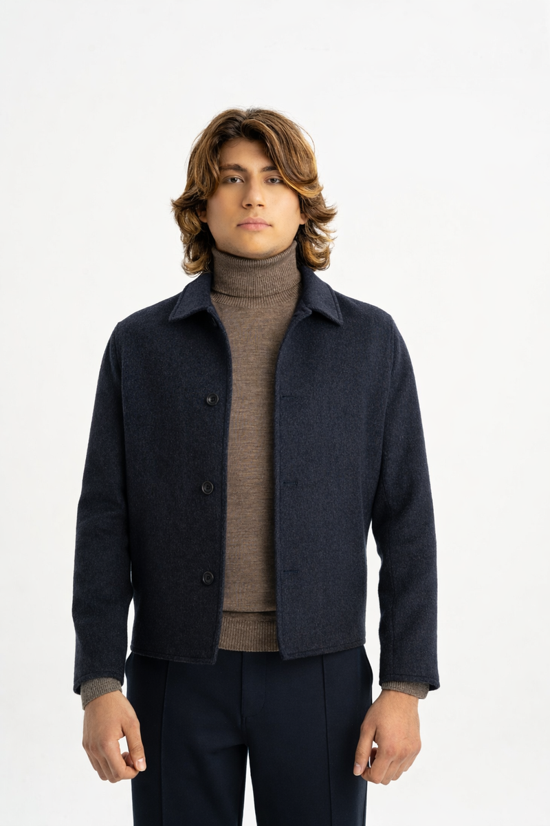 KOCAKÖY Lacivert Yünlü Astarlı Ceket