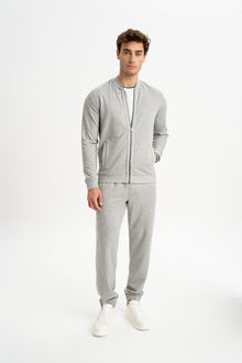 ÇAKIR Gri Melanj Fermuarlı Sweatshirt