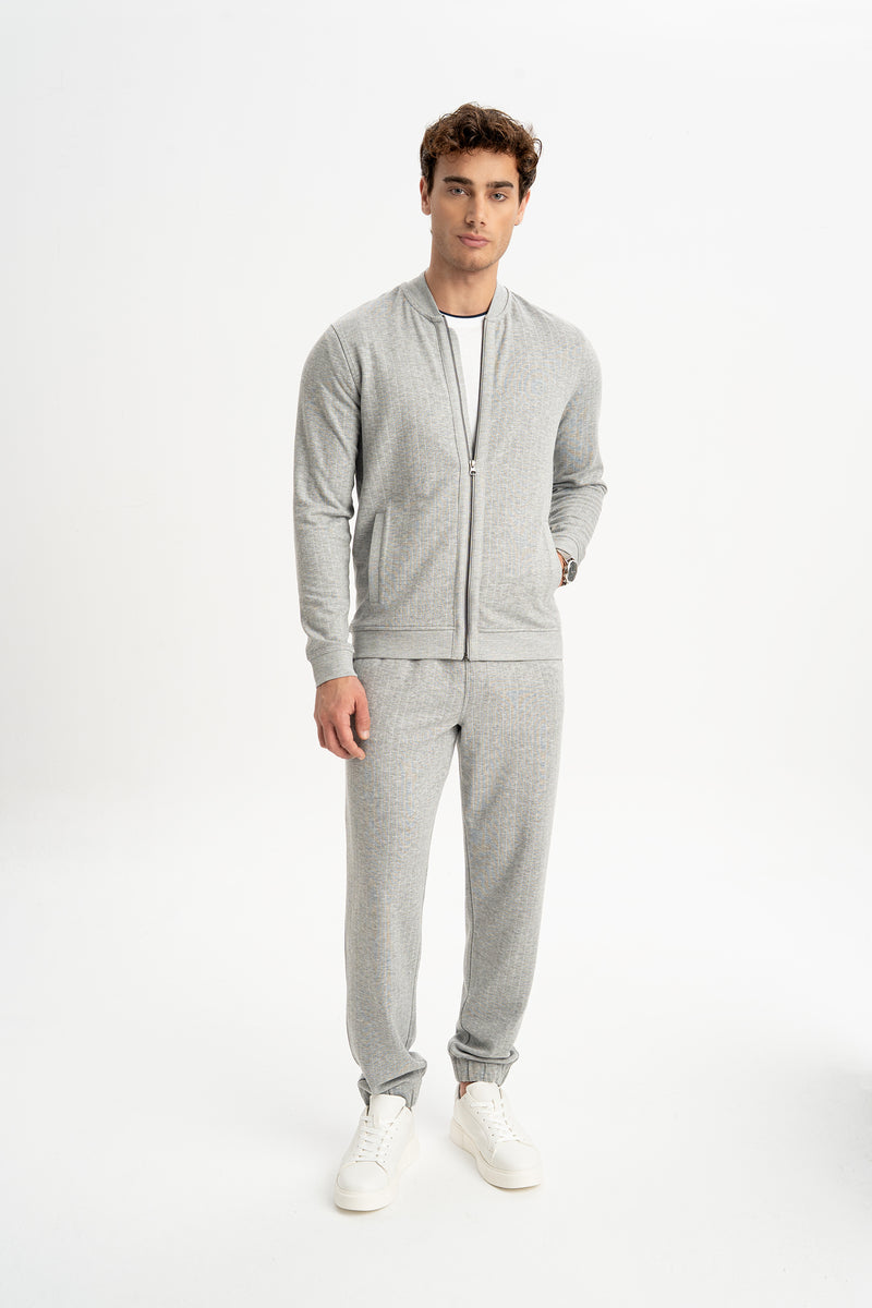 ÇAKIR Gri Melanj Fermuarlı Sweatshirt