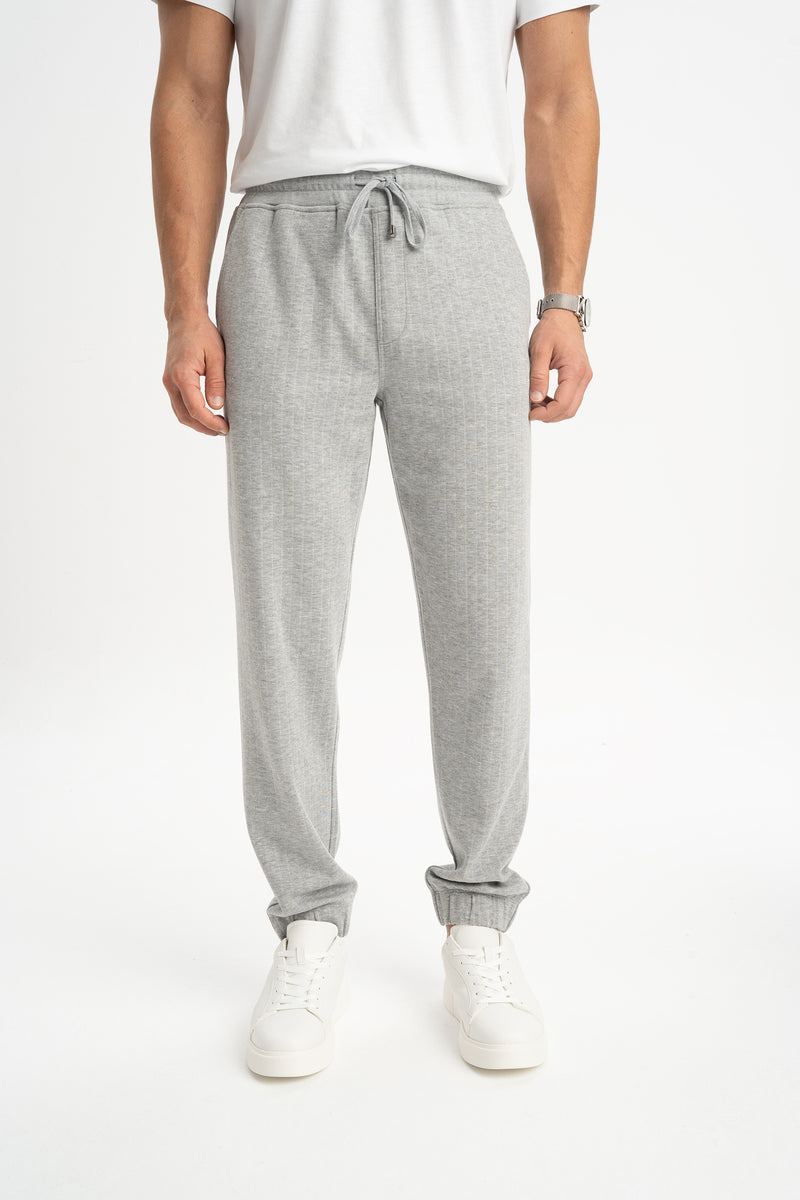 BIGA Gri Melanj Paçası Lastikli Pantolon