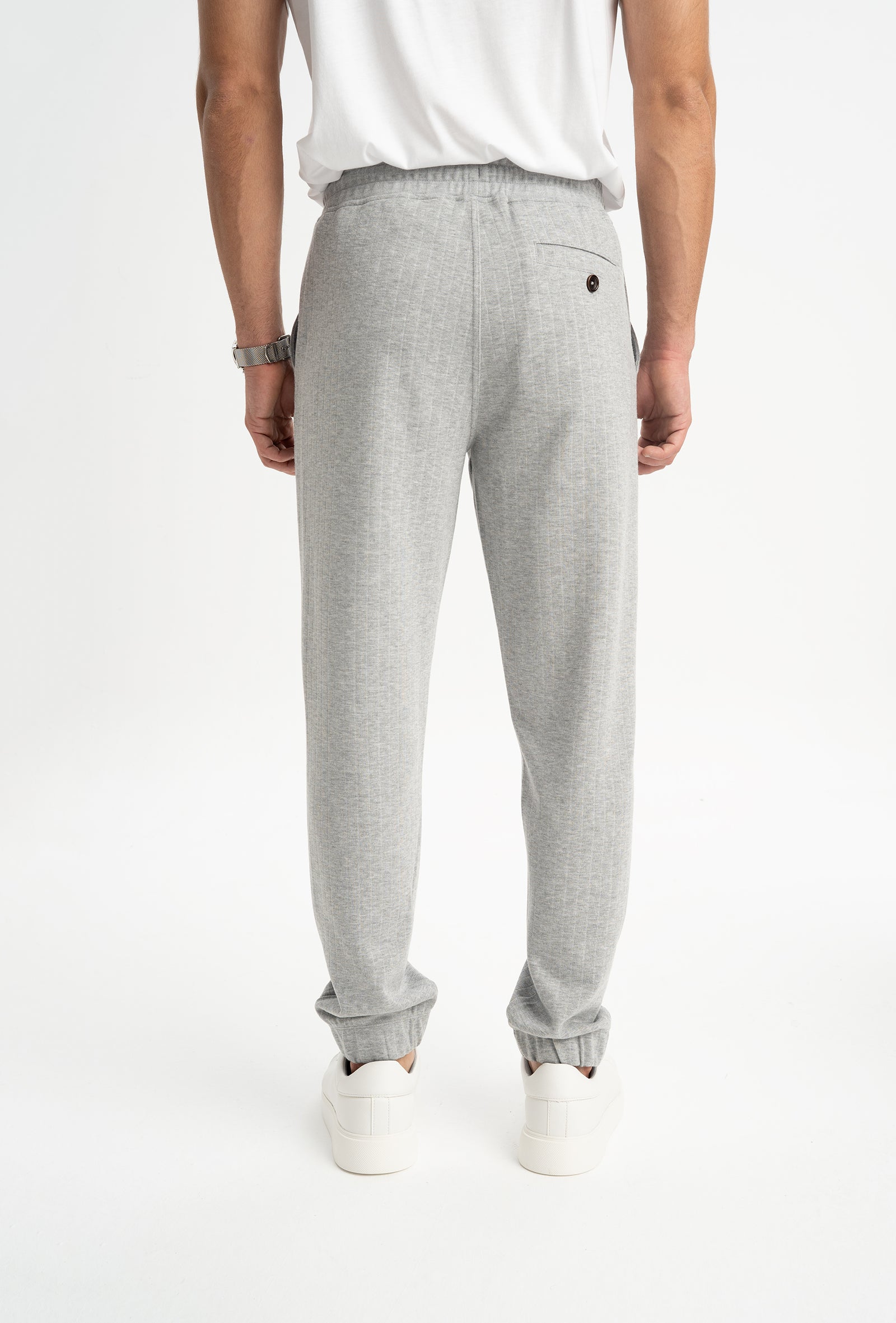 BIGA Gri Melanj Paçası Lastikli Pantolon