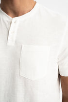 KORUCAK Beyaz Kısa Kollu Patlı T-Shirt