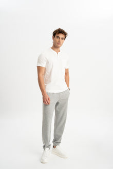 KORUCAK Beyaz Kısa Kollu Patlı T-Shirt