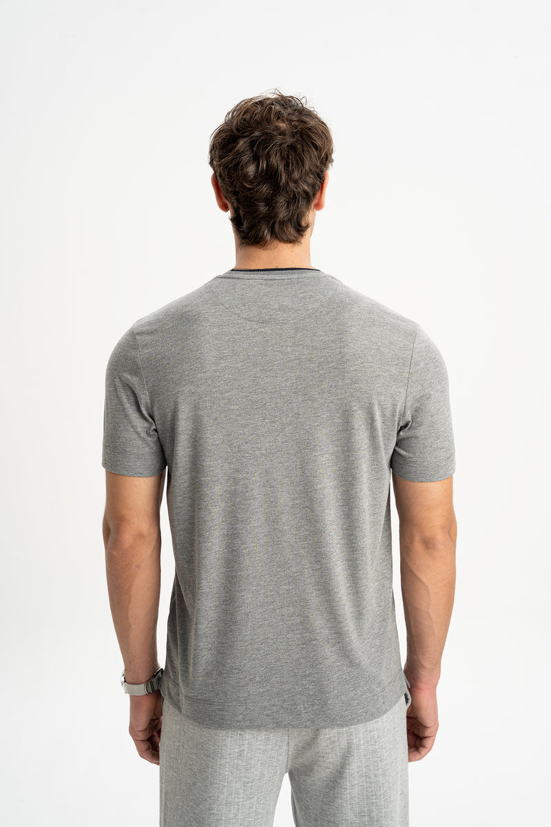 GÜLPINAR Gri Melanj Kısa Kollu T-Shirt