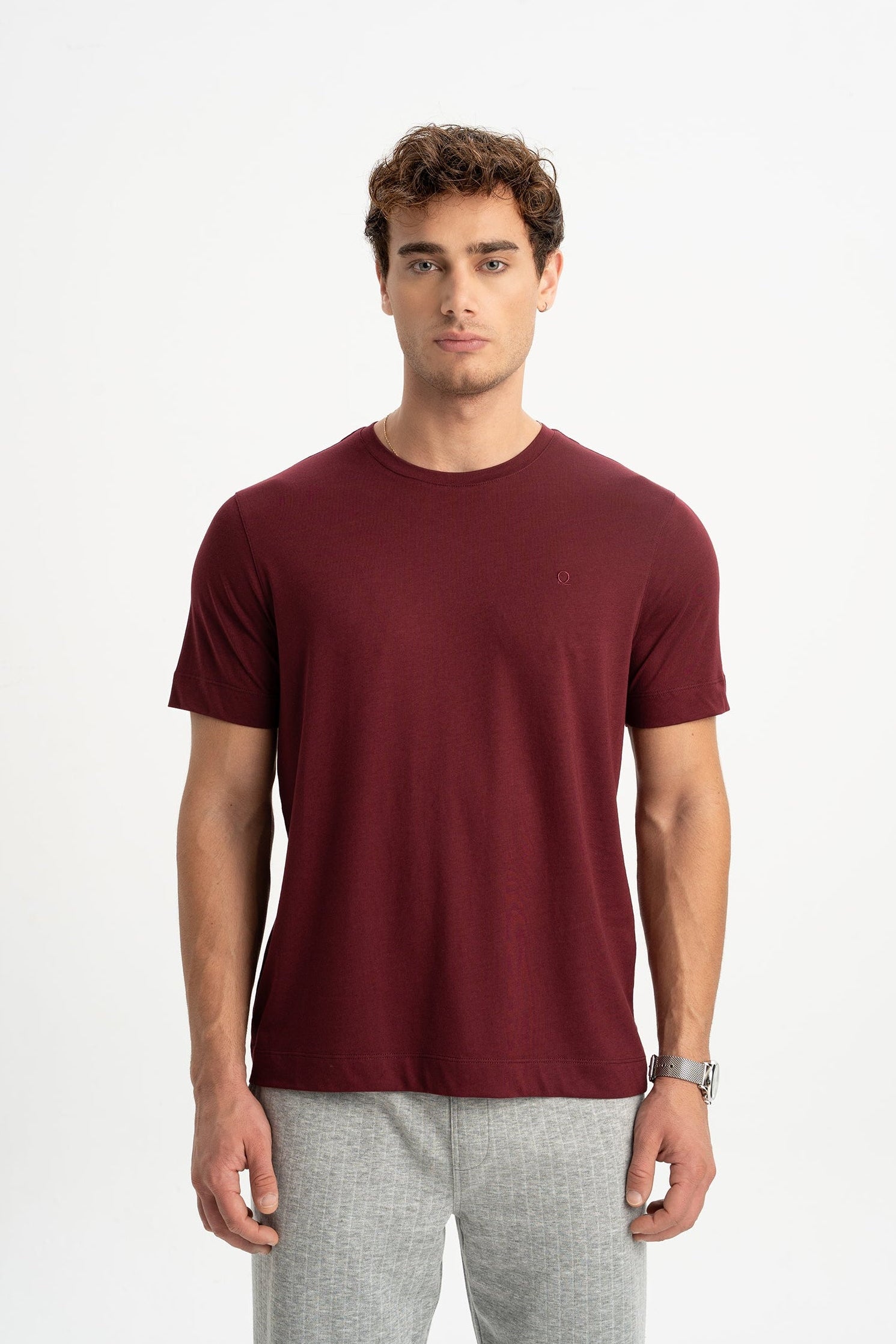 GEDİK Bordo Kısa Kollu T-Shirt