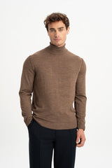 LAPSEKİ Mink Wool Turtleneck Long Sleeve Sweater