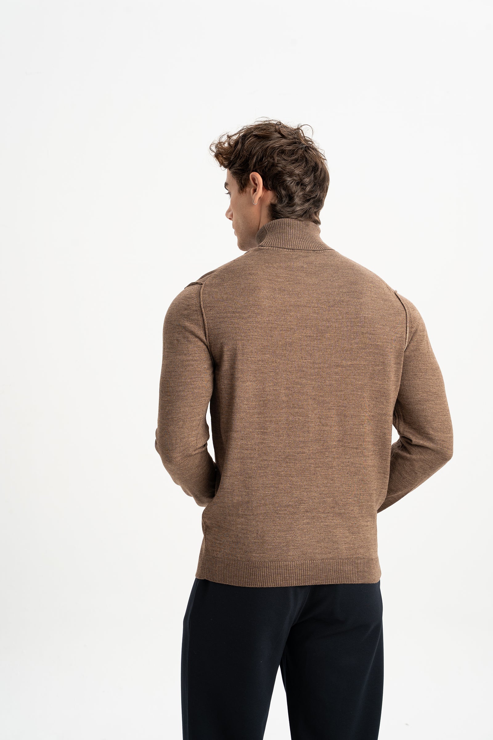 LAPSEKİ Vizon Yün Balıkçı Yaka Uzun Kollu Kazak