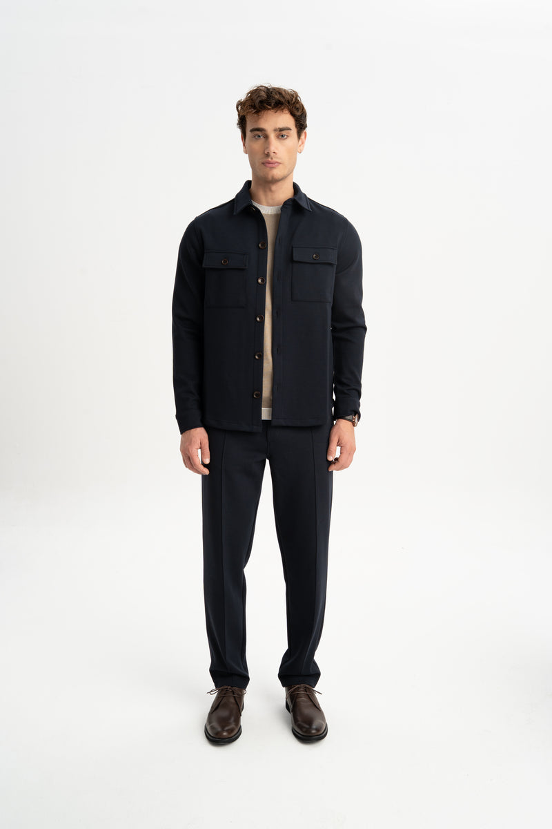 ETİLİ Lacivert Örme Gömlek