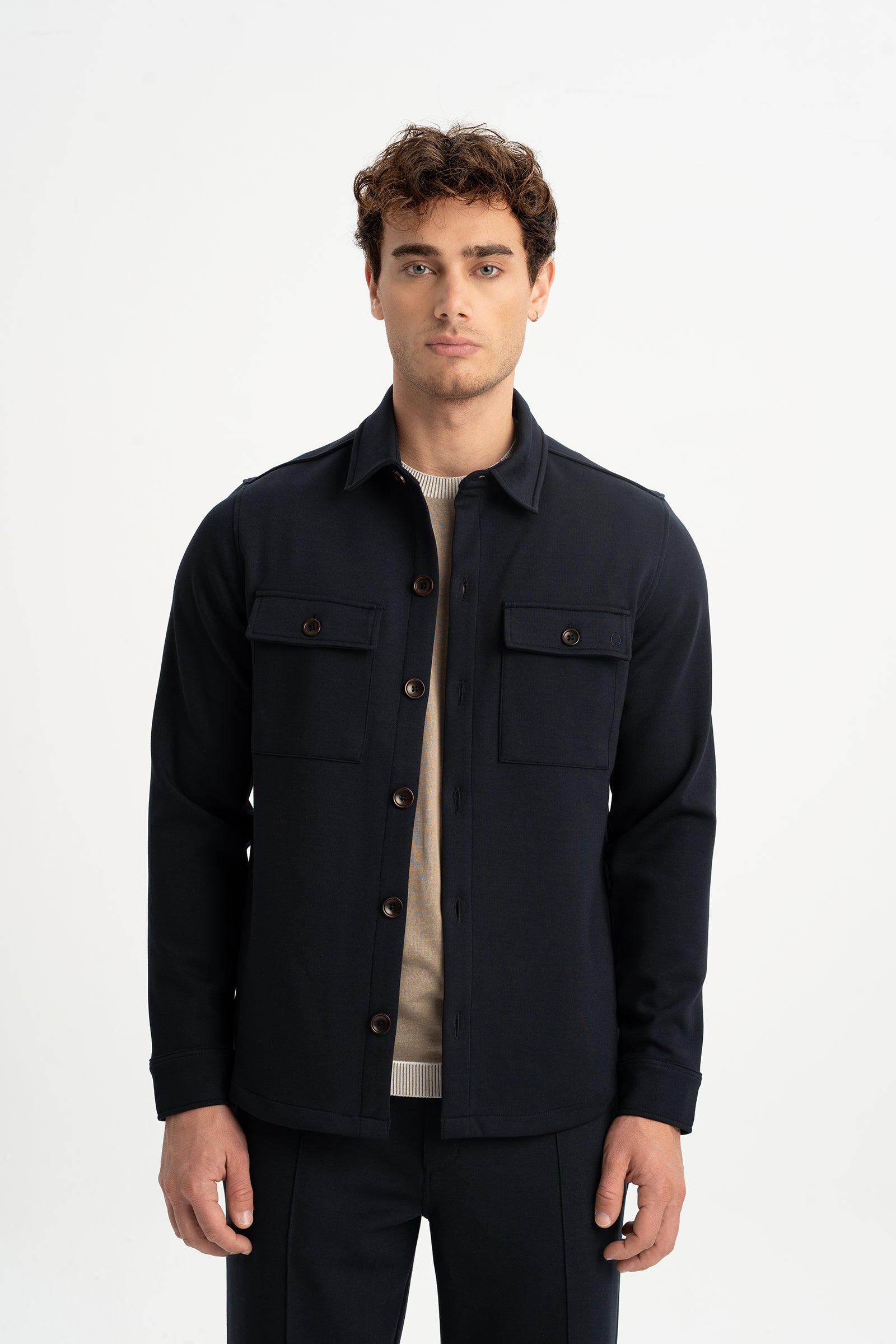 ETİLİ Lacivert Örme Gömlek