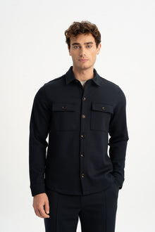 ETİLİ Lacivert Örme Gömlek