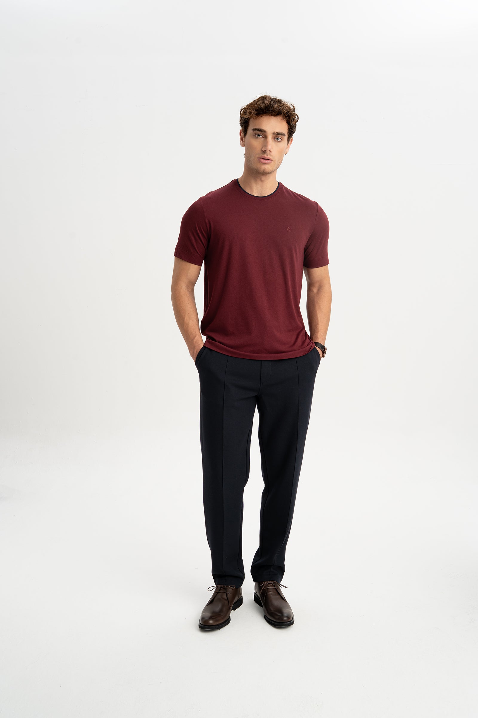 GÜLPINAR Bordo Kısa Kollu T-Shirt