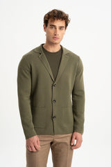 DEREOBA Khaki Knitwear Blazer Jacket