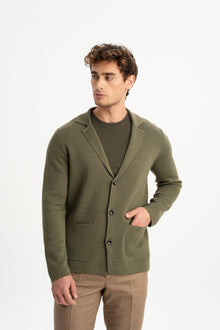 DEREOBA Haki Triko Blazer Ceket