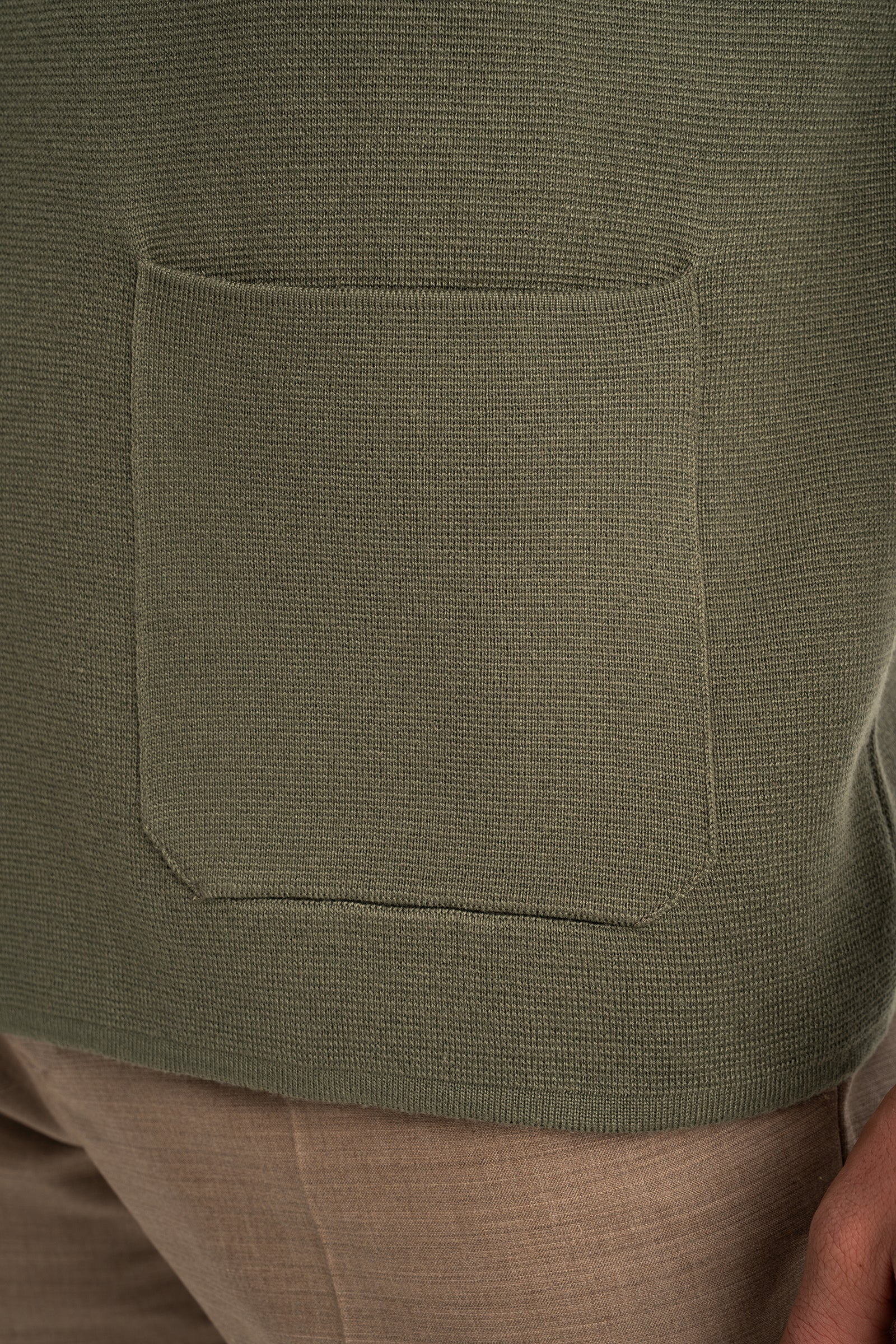 DEREOBA Haki Triko Blazer Ceket