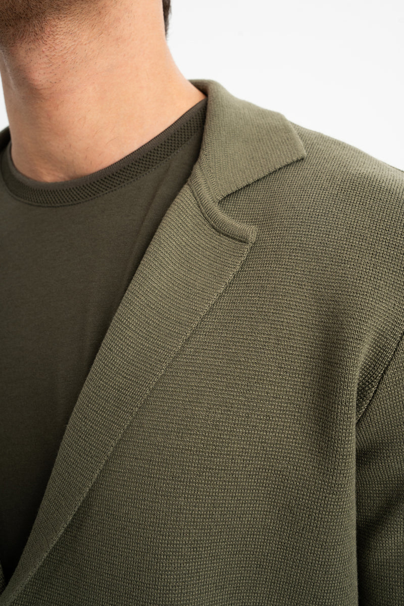 DEREOBA Haki Triko Blazer Ceket