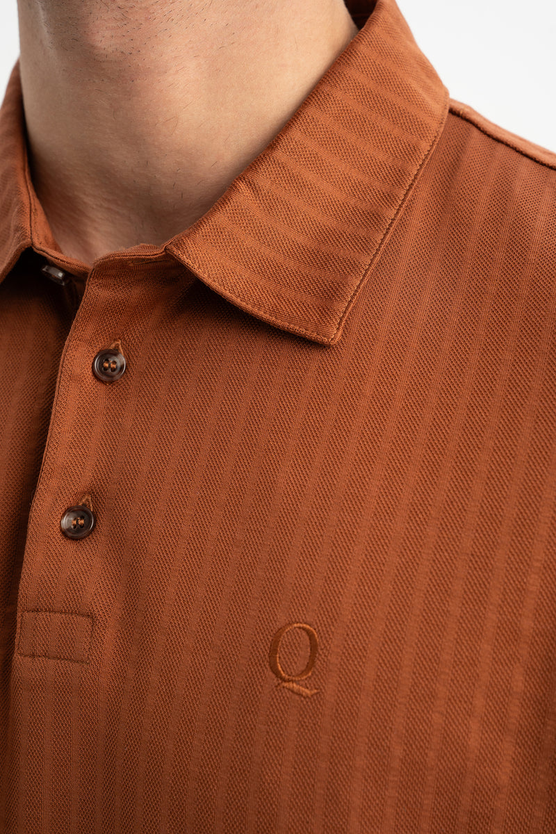 BELEN Taba Merserize Kısa Kollu Polo Shirt