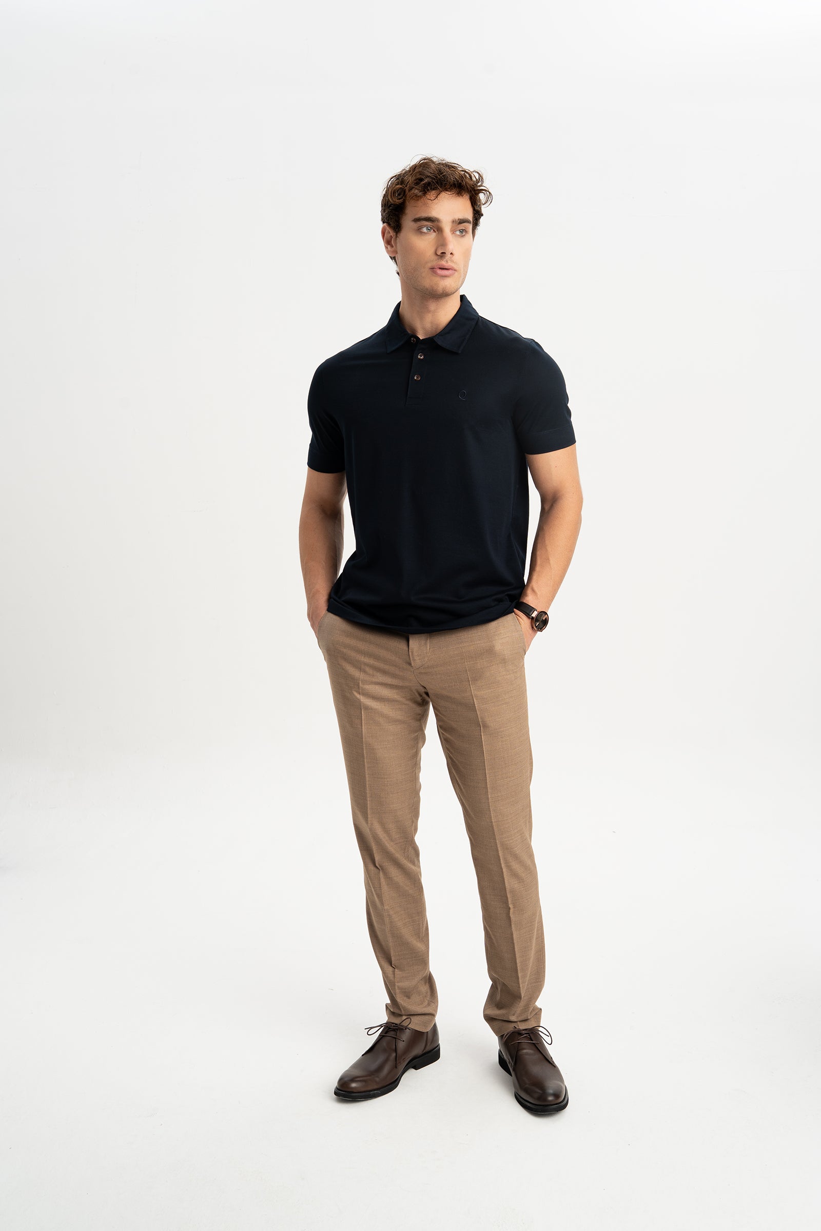 MİSVAK Lacivert Merserize Kısa Kollu Polo Shirt