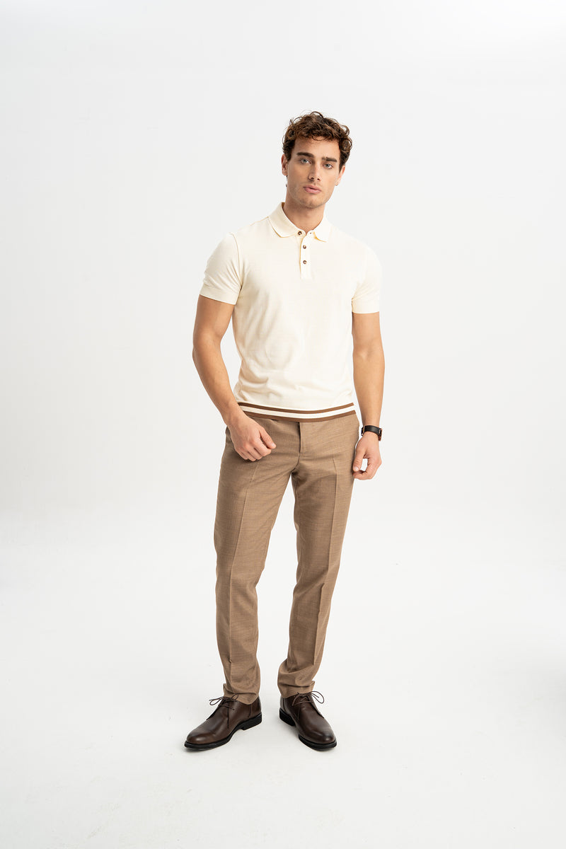 YALOVA Ekru Kısa Kollu Polo Shirt