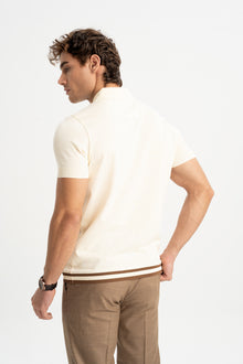 YALOVA Ekru Kısa Kollu Polo Shirt