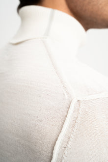 LAPSEKİ Ekru Yün Balıkçı Yaka Uzun Kollu Kazak
