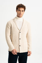 KIRCA Bej Selanik Örgülü Triko Hırka