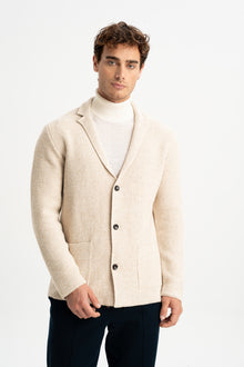 KIRCA Bej Selanik Örgülü Triko Hırka