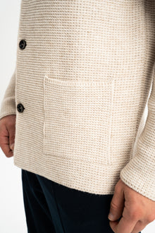 KIRCA Bej Selanik Örgülü Triko Hırka