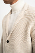 KIRCA Bej Selanik Örgülü Triko Hırka