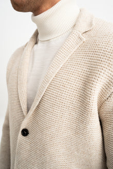 KIRCA Bej Selanik Örgülü Triko Hırka