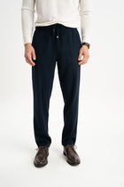 BEHRAM Lacivert Merserize Örme Pantolon