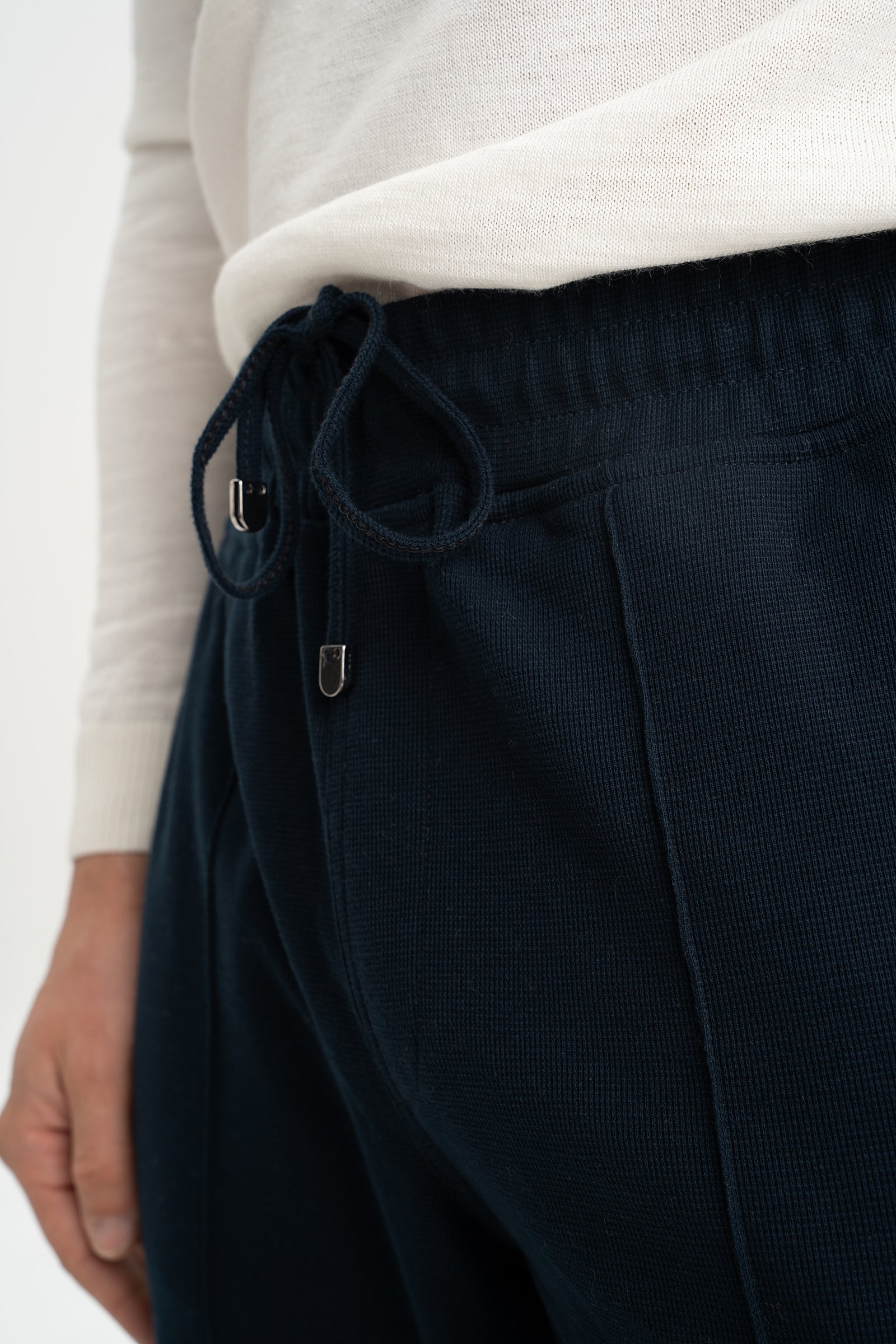 BEHRAM Lacivert Merserize Örme Pantolon