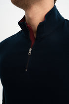 BOLAYIR Lacivert Merserize Yarım Fermuarlı Sweatshirt