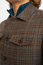 KOZLU Camel Yünlü Astarlı Kareli Ceket