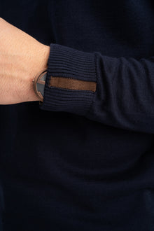 ÇETMİ Lacivert Bisiklet Yaka Uzun Kollu Kazak