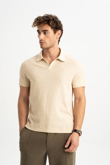 YAYKIN Krem Merserize Kısa Kollu Polo Shirt