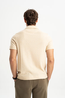 YAYKIN Krem Merserize Kısa Kollu Polo Shirt