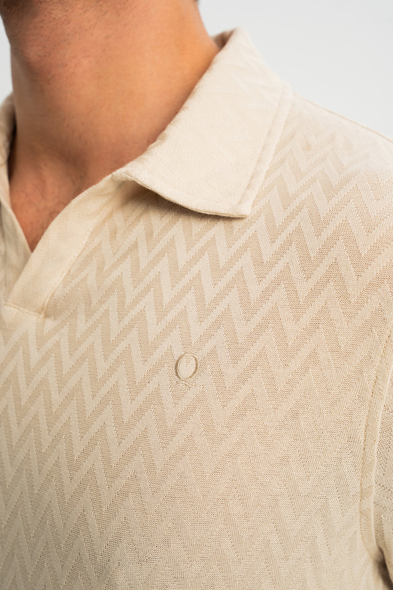 YAYKIN Krem Merserize Kısa Kollu Polo Shirt