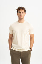 DÜMREK Ekru Merserize Kısa Kollu T-Shirt