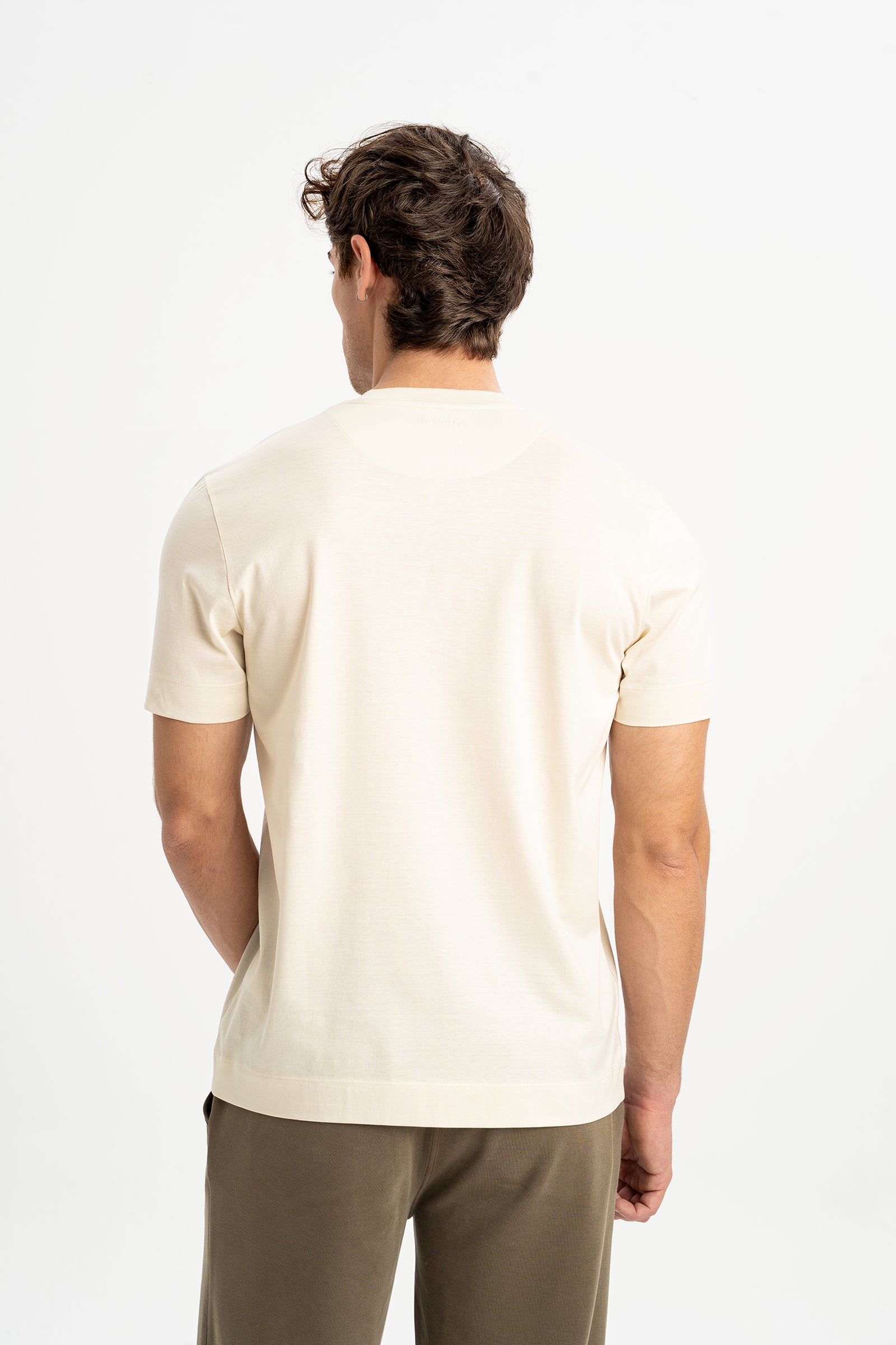 DÜMREK Ekru Merserize Kısa Kollu T-Shirt