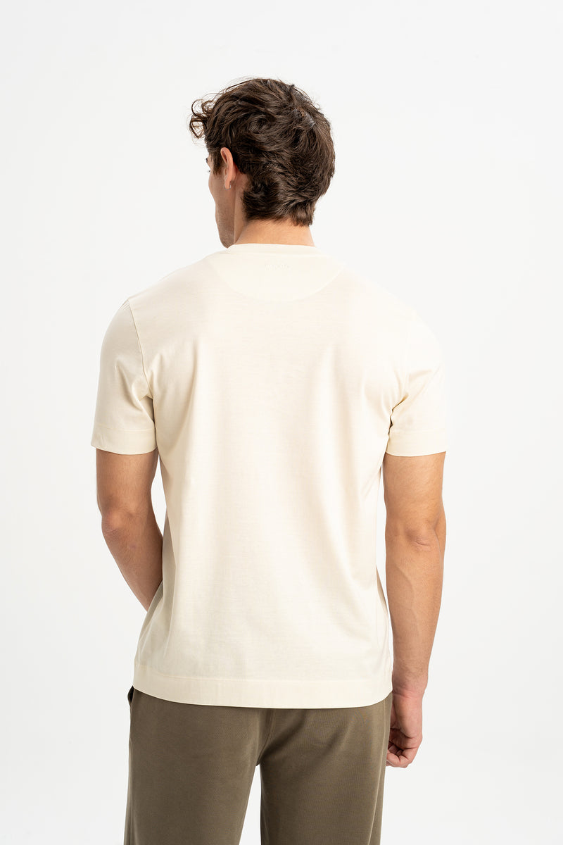 DÜMREK Ekru Merserize Kısa Kollu T-Shirt