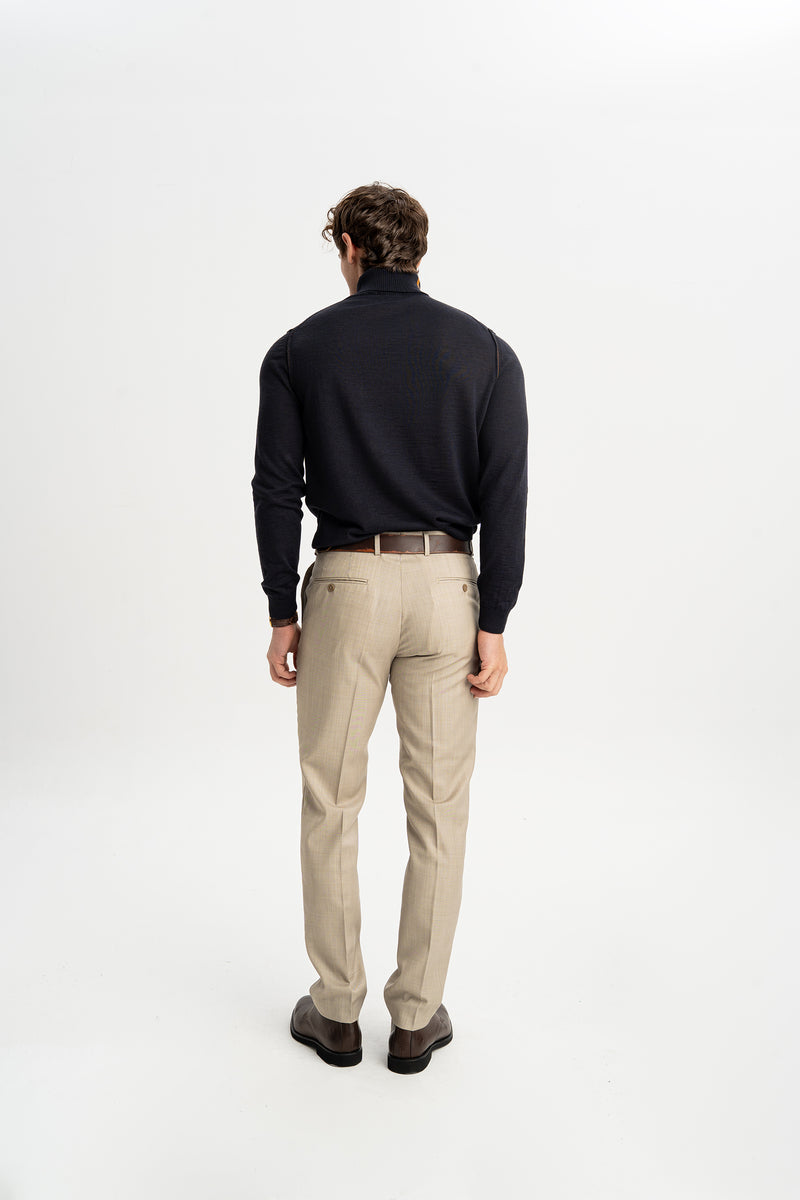 KALAFAT Bej Yün Karışımlı Chino Pantolon
