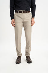 KALAFAT Beige Wool Blend Chino Trousers
