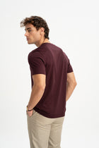 DÜMREK Bordo Merserize Kısa Kollu T-Shirt