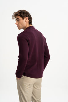 DEREOBA Mürdüm Triko Blazer Ceket