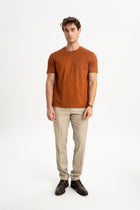 ÜVECİK Taba Merserize Kısa Kollu T-Shirt