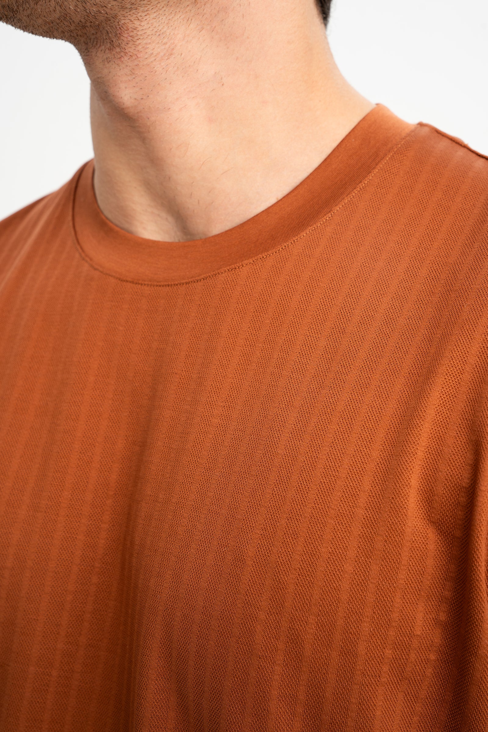 ÜVECİK Taba Merserize Kısa Kollu T-Shirt